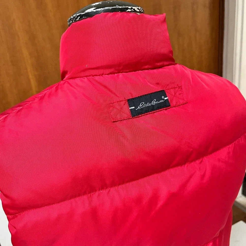 Vintage Eddie Bauer Womens Red Goose Down Puffer Vest‎ Quilted Sz Small WPL 9647